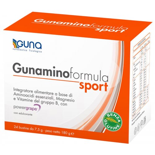 GUNAMINOFormula Sport integratore con aminoacidi e vitamine 24 buste 