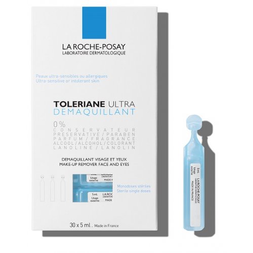 TOLERIANE Struccante viso e occhi monodose per pelli sensibili 30 ampolle 5ml