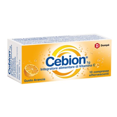 CEBION Integratore alimentare di Vitamina C effervescente arancia 10 compresse