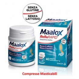 MAALOX REFLURAPID rimedio per il reflusso gastrico 40 compresse masticabili