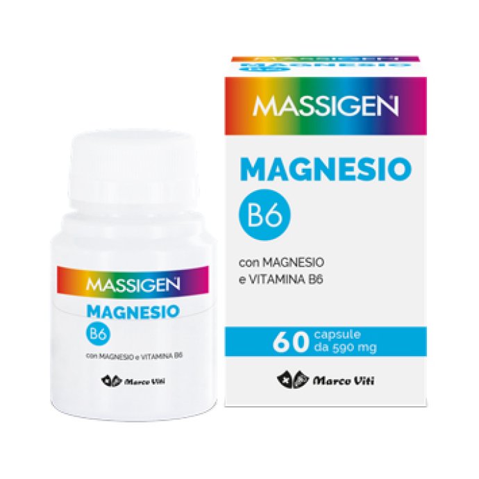 Massigen Magnesio B6 integratore per stanchezza e affaticamento 60 capsule Massigen Magnesio B6 integratore per stanchezza e affaticamento 60 capsule