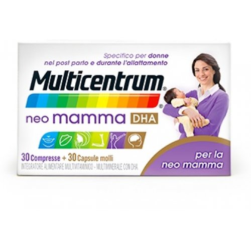 MULTICENTRUM NEO MAMMA DHA integratore per la mamma che allatta 30 compresse + 30 capsule