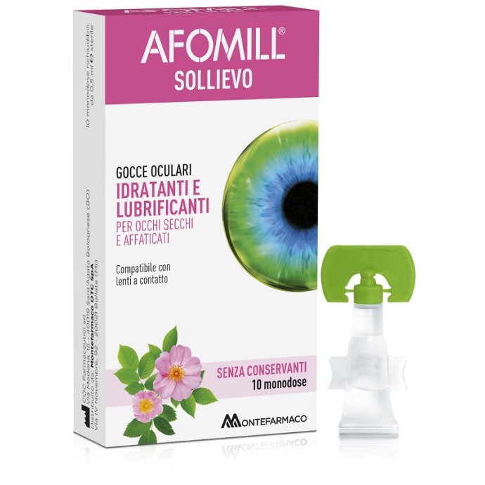 AFOMILL SOLLIEVO gocce oculari idratanti e lubrificanti 10 fiale 
