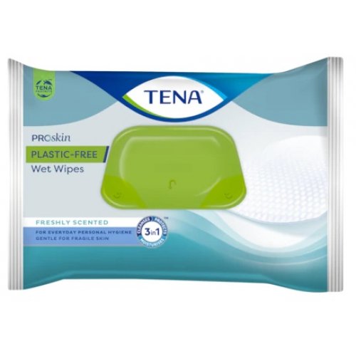 TENA WET WIPES PLASTIC FREE48P