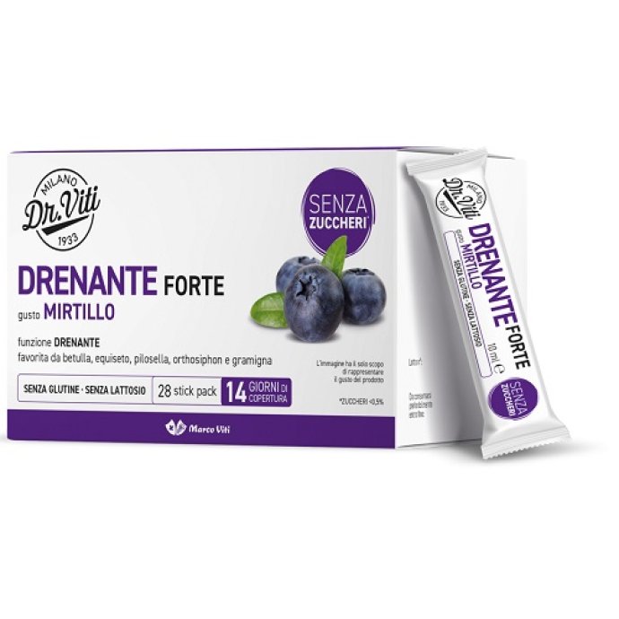 DR VITI Drenante Forte Mirtillo senza zuccheri miglior prezzo 28 stick