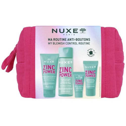 NUXE ZINC POWER TROUSSE ANTI-IMPERFEZIONI 1 FLUIDO MATTIFICANTE 40 ML + 1 GEL DETERGENTE 150 ML + 1 LOZIONE PURIFICANTE200 ML + 1 SIERO 30 ML
