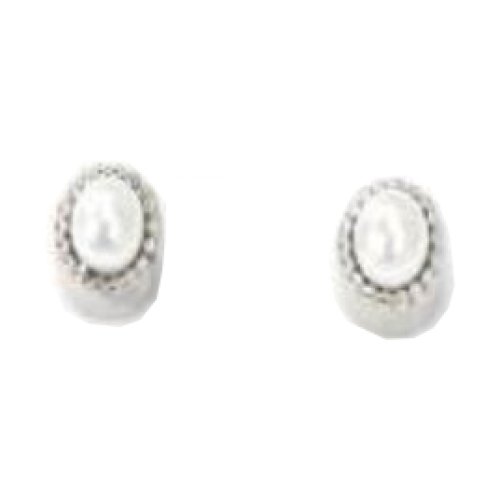 ATELIER FRATTINA 66 ORECCHINO BOTTONE PERLA ARGENTO