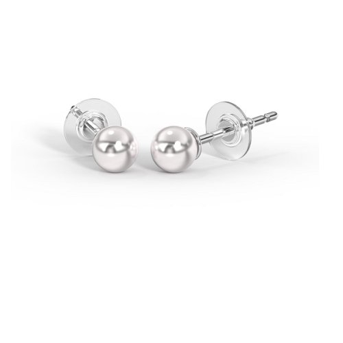 BJT404 ORECCHINI PERLA SWAROVSKI 4MM STAINLESS STEEL