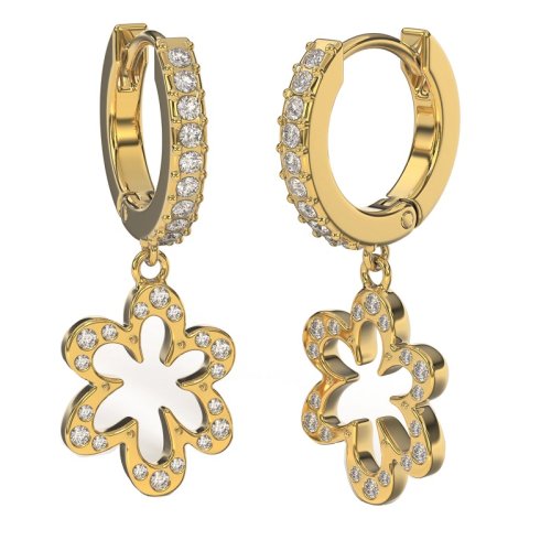 BJT411 ORECCHINI SANTORINI/CRISTALLI BIANCHI GOLD PLATED