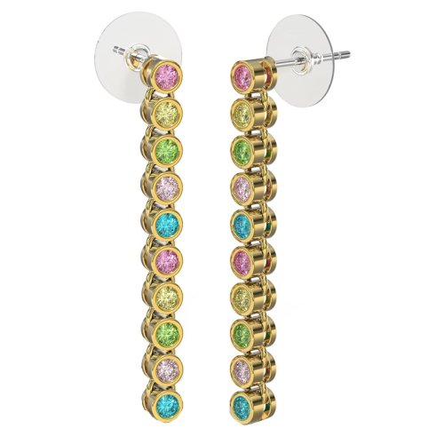 BJT418 ORECCHINI SNAKE/CRISTALLI MULTICOLOR 30MM GOLD PLATED
