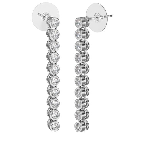 BJT419 ORECCHINI SNAKE/CRISTALLI BIANCHI 30MM STAINLESS STEEL