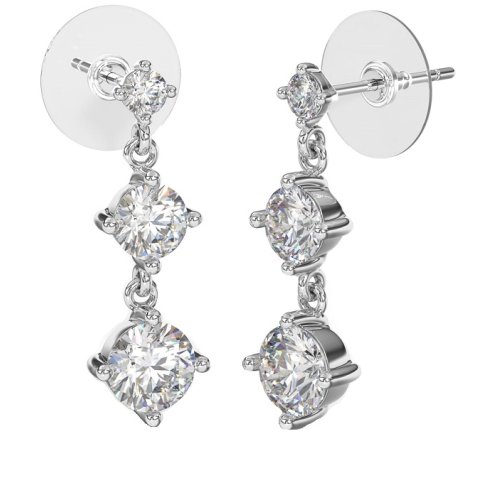 BJT421 ORECCHINI 3CRYST 24MM STAINLESS STEEL