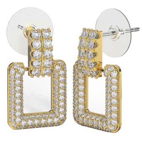 BJT424 ORECCHINI FULL/CRISTALLI MULTICOLOR 20MM GOLD PLATED