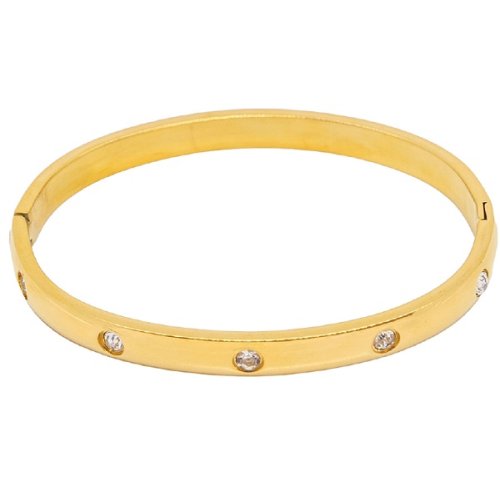 ATELIER FRATTINA 74 BRACCIALE RIGIDO ORO CON STRASS