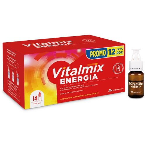 VITALMIX ENERGIA 14 FLACONCINI DA 10 ML PROMO CON EDULCORANTI SENZA ZUCCHERI AGGIUNTI GLUTINE E LATTOSIO