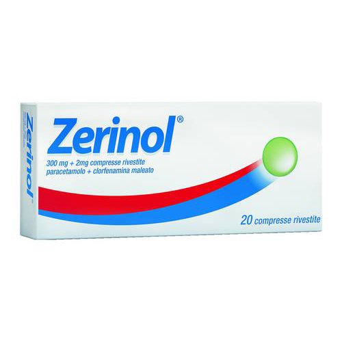ZERINOL antinfluenzale 20 compresse rivestite  300 mg + 2 mg