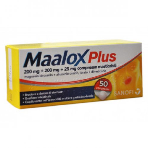 MAALOX PLUS farmaco per iperacidità e meteorismo 50 compresse masticabili