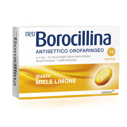 NEOBOROCILLINA ANTISETTICO OROFARINGEO*16 pastiglie 6,4 mg + 52 mg limone
