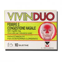 VivinDuo Febbre e Congestione Nasale 10 bustine 500 mg + 60 mg 