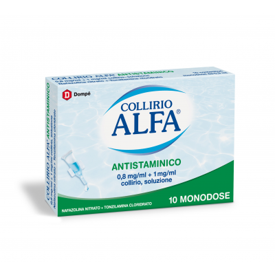 COLLIRIO ALFA ANTISTAMINICO*10 monod collirio 0,8 mg/ ml + 1 mg/ml 0,3 ml