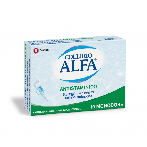 COLLIRIO ALFA ANTISTAMINICO*10 monod collirio 0,8 mg/ ml + 1 mg/ml 0,3 ml