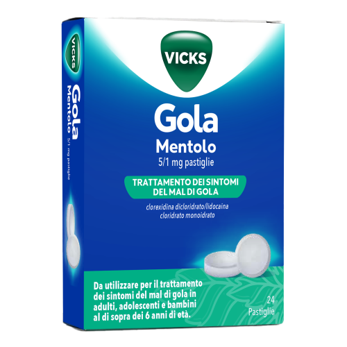Vicks Gola Mentolo 24 Pastiglie 5 mg + 1 mg | Prezzo