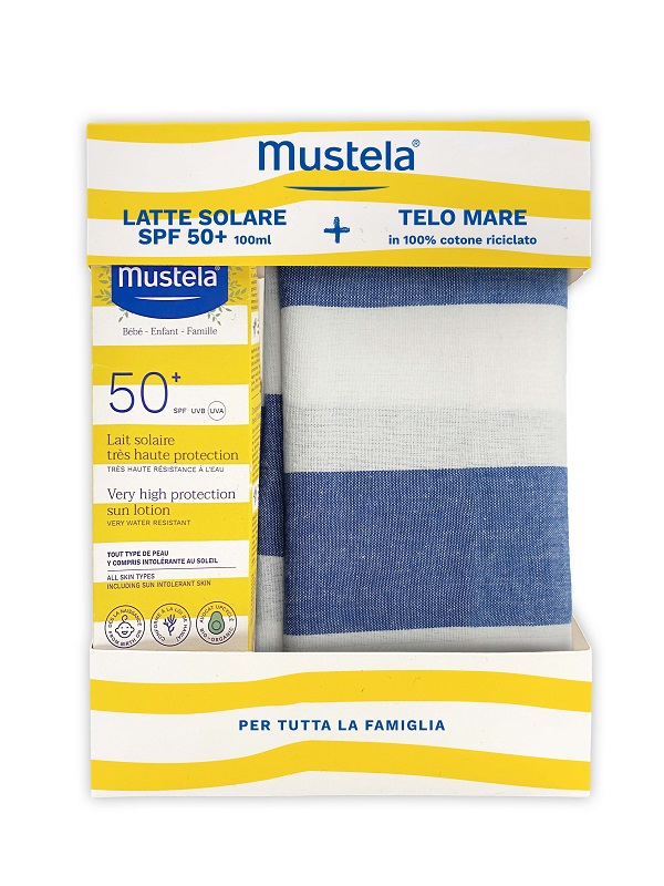 Mustela latte solare telo mare